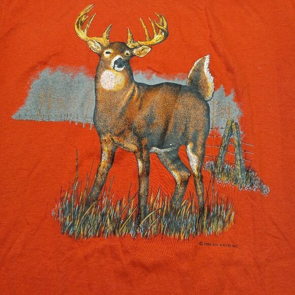 Vintage 1988 White Tailed Buck Single Stitched T-shirt - Picture 1 of 8